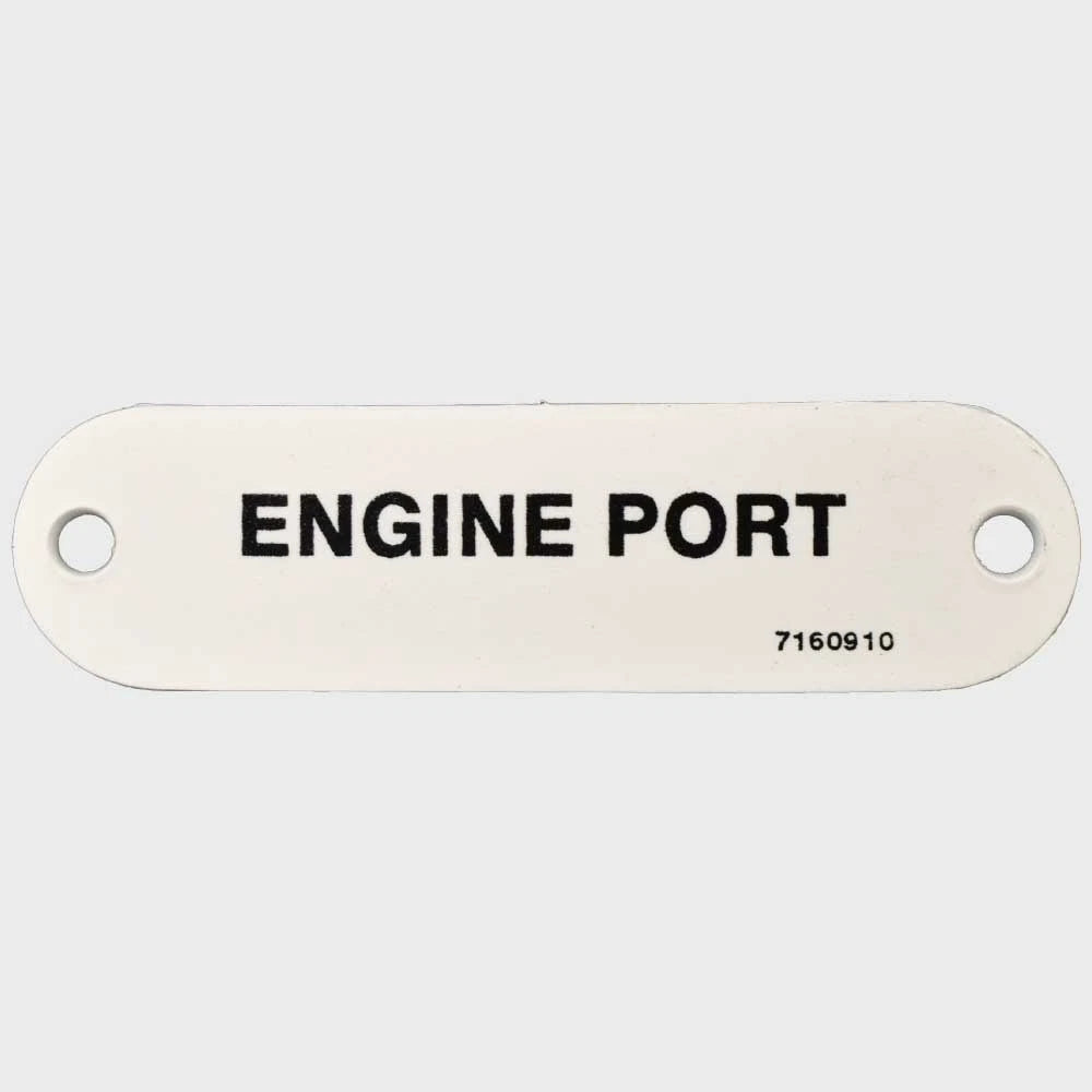 Marquis Boat Label Tag 7160910 - Engine Port White Plastic