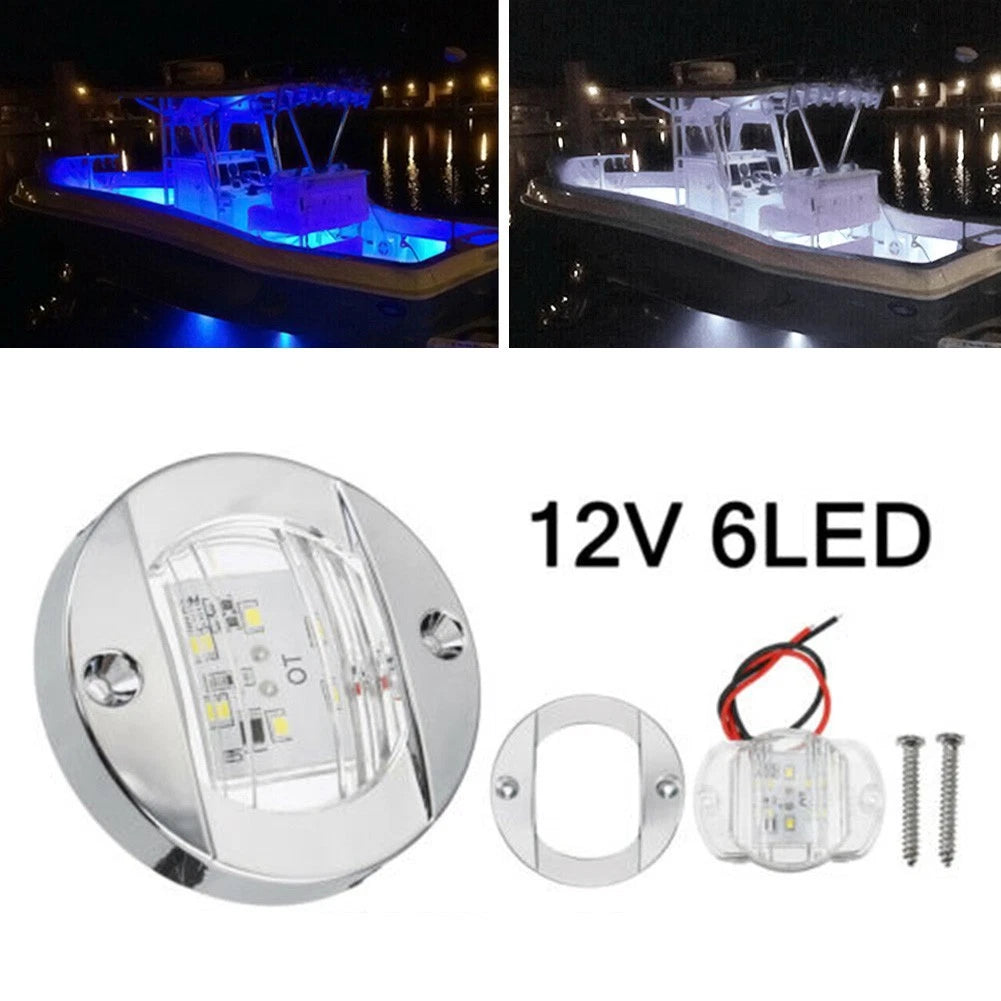 1PC White Round Marine Boat - LED Stern Light Cabin Deck Courtesy Light Waterproof