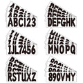 Black Boat Registration Numbers & Letters 4Pack Custom 3" Boat Decal Stickers