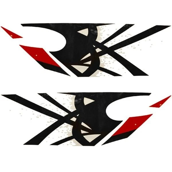 Tracker Boat Graphic Decals TR151734 - Black Red Stickers (set of 2)