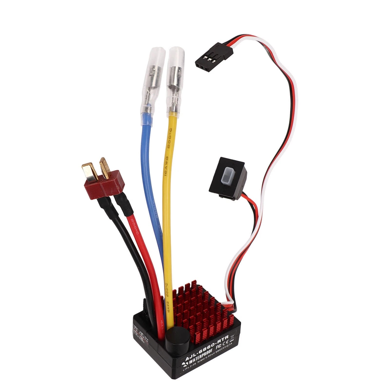 RC Car Brushed ESC 60A Waterproof Electronic Speed Controller for 1/10 RC Boat