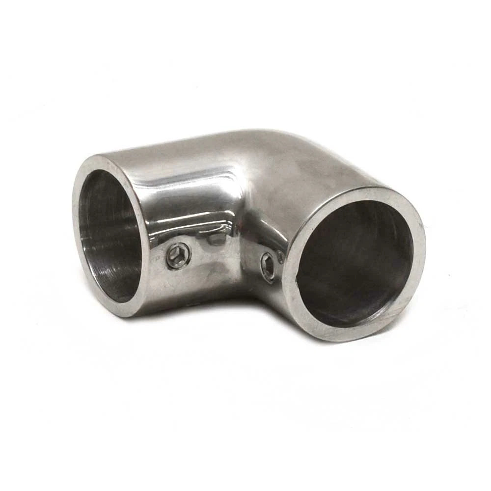 Boat Corner Rail Fitting - 90 Degree Elbow Connector 1 Inch Stainless