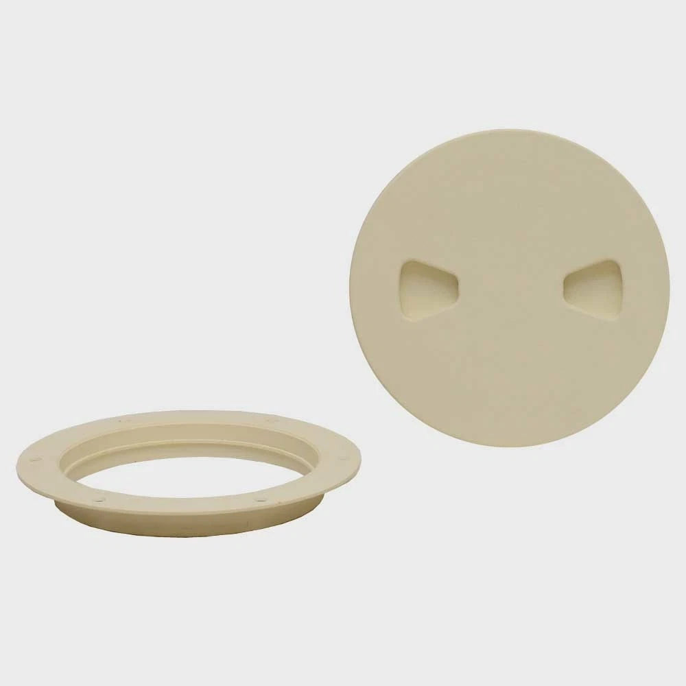 TH Marine Boat Deck Plate - Off White 8 Inch Textured Plastic