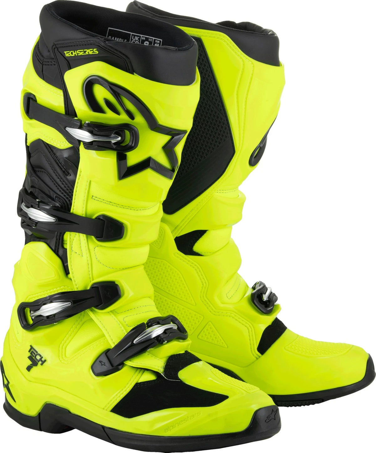 Alpinestars Tech 7 Off-Road Motorcycle Boots US 8 Fluorescent Yellow
