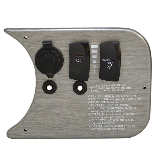 Weeres Pontoon Boat Switch Panel - 7 1/2 X 5 1/2 Inch Gray Plastic