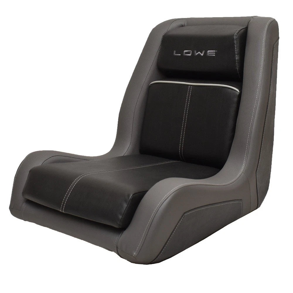 Lowe Boat Bucket Seat 2396368 - Black - Gray Vinyl with Logo