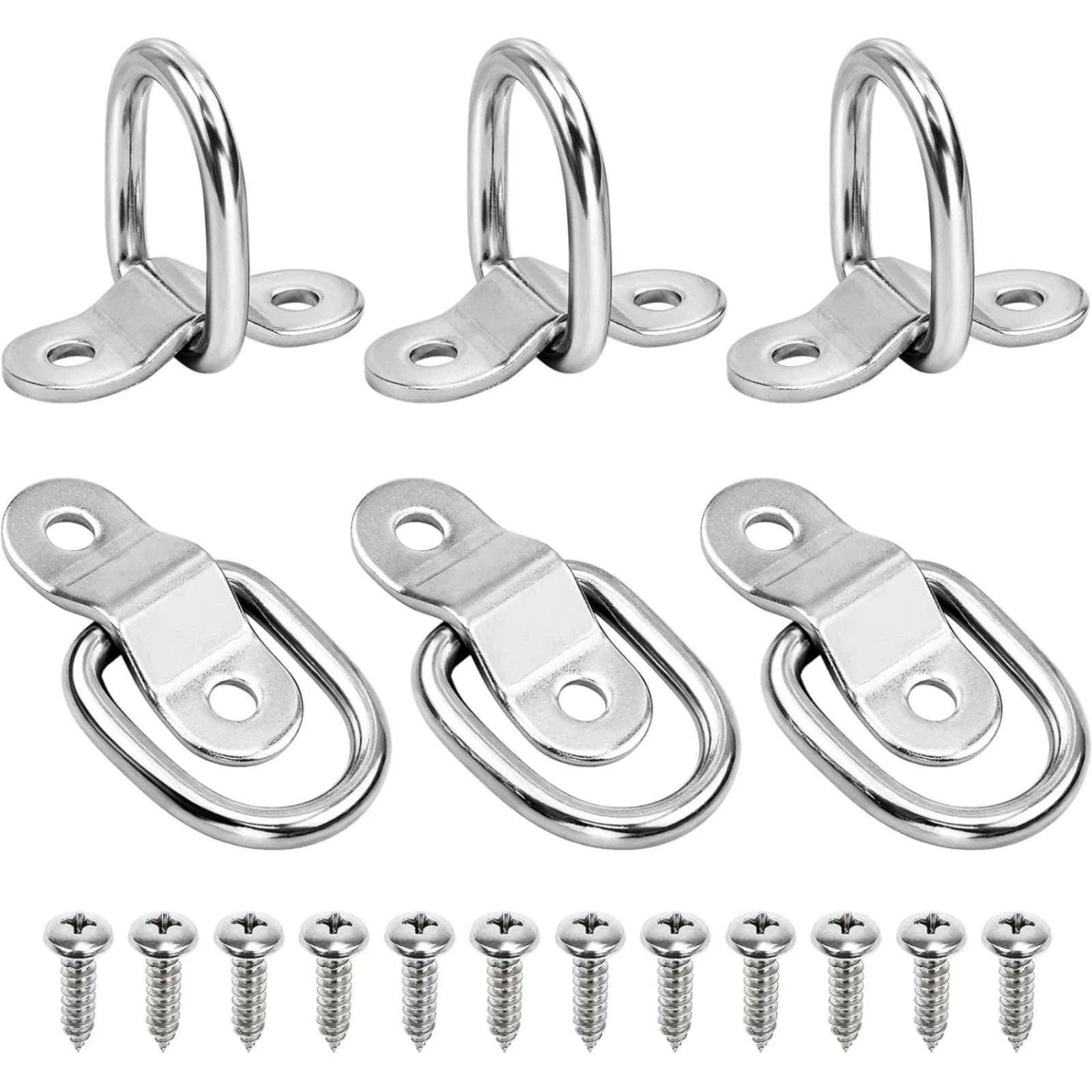 6 Pack D Ring Tie Down Anchors Suitable for Flatbed Trailers, Utility Trucks