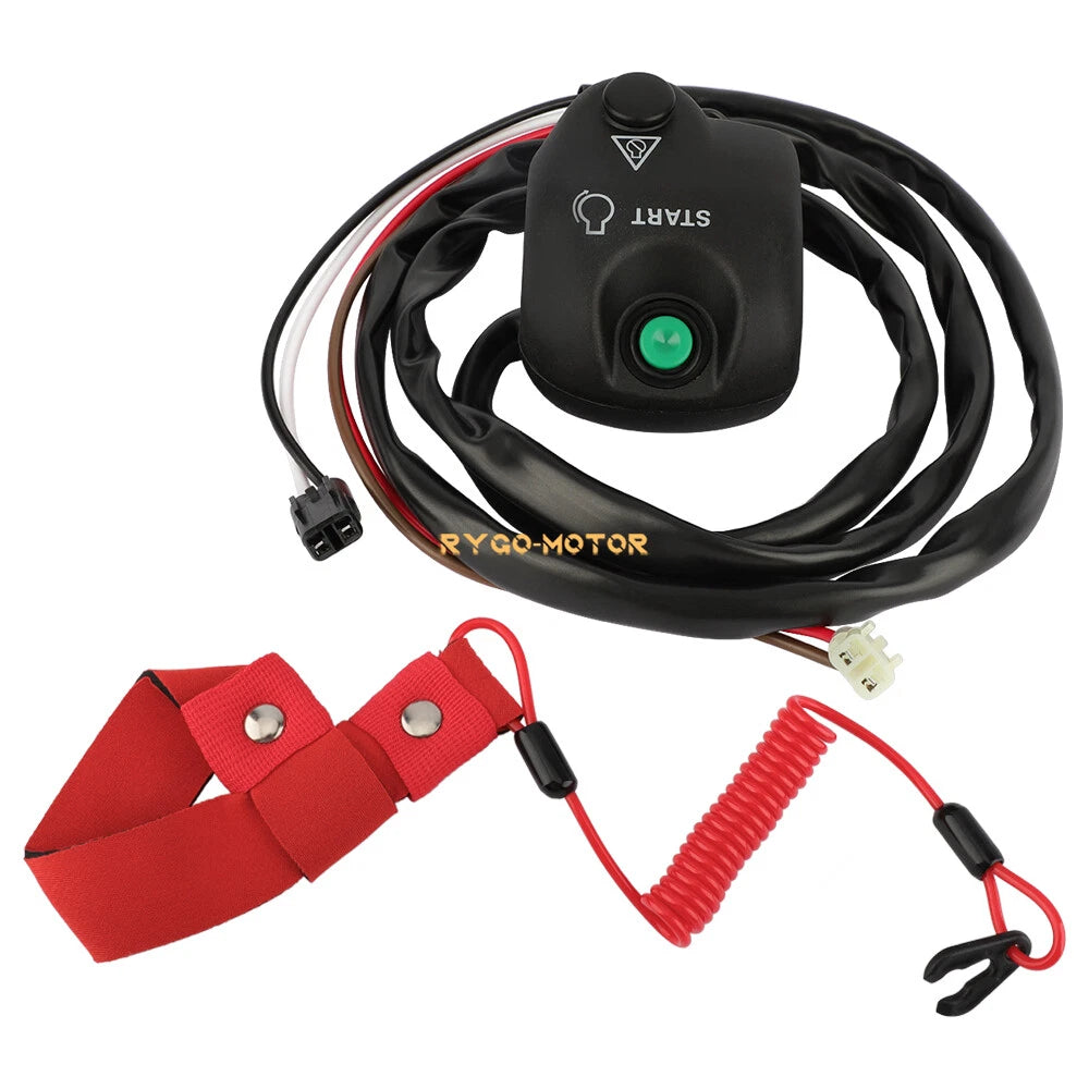 Handlebar Start Stop Switch with Lanyard for Yamaha WaveRunner GP760 GP800 GP1200