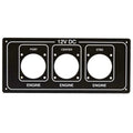 Sea Ray Boat Blank Battery Switch Panel 2294059 - Black Aluminum