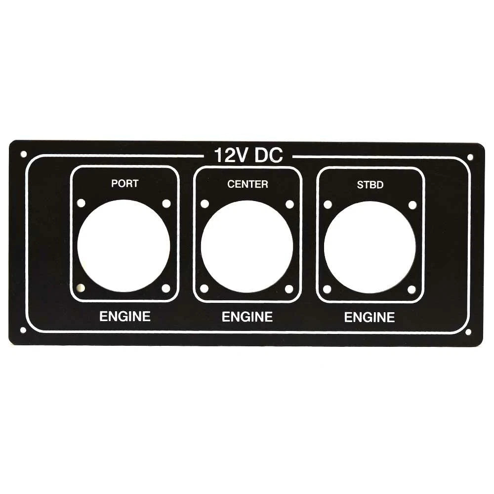 Sea Ray Boat Blank Battery Switch Panel 2294059 - Black Aluminum