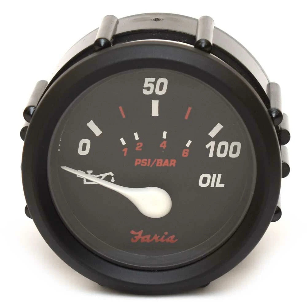 Faria Boat Oil Pressure Gauge GP7065A - Professional Red 100 PSI