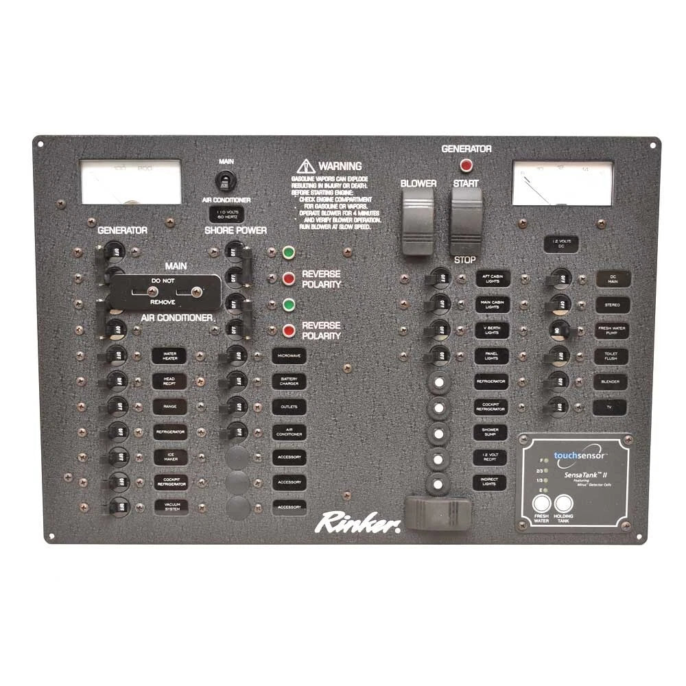 Rinker Boat Breaker Switch Panel 222434 - 18 X 12 Inch Black Aluminum