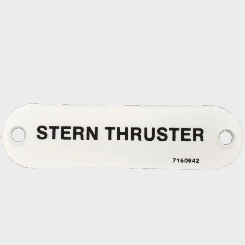 Boat Label Tag 7160942 - Stern Thruster White Plastic