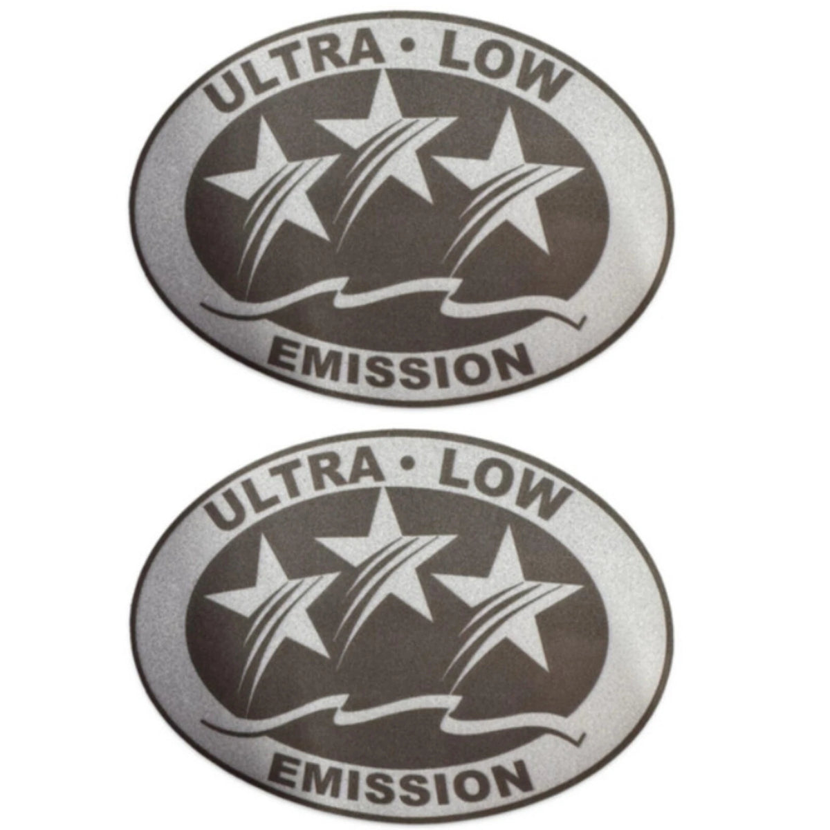 2xUltra Low Emission 3 Star California DOT Outboard Graphic Sticker - Light Gray