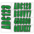 (Green)Custom Boat Registration Numbers Letters Decals 4 Sets of A-Z & 0-9