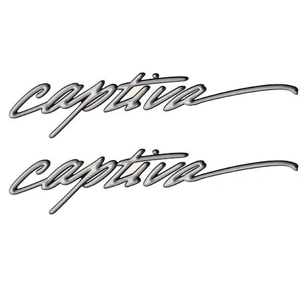 Rinker Boat Brand Decal - Captiva 19 1/4 X 4 1/2 Inch Gray (pair)