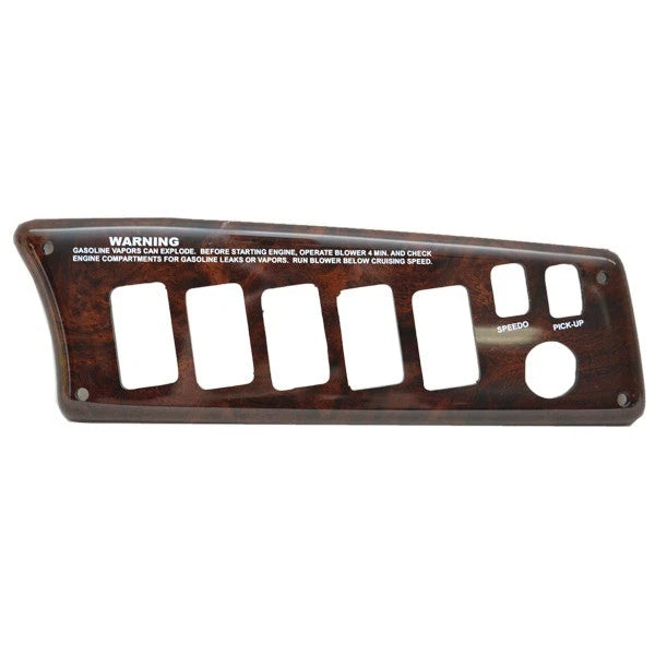 Malibu Boat Blank Switch Panel - 9 3/8 X 3 Inch Woodgrain Plastic