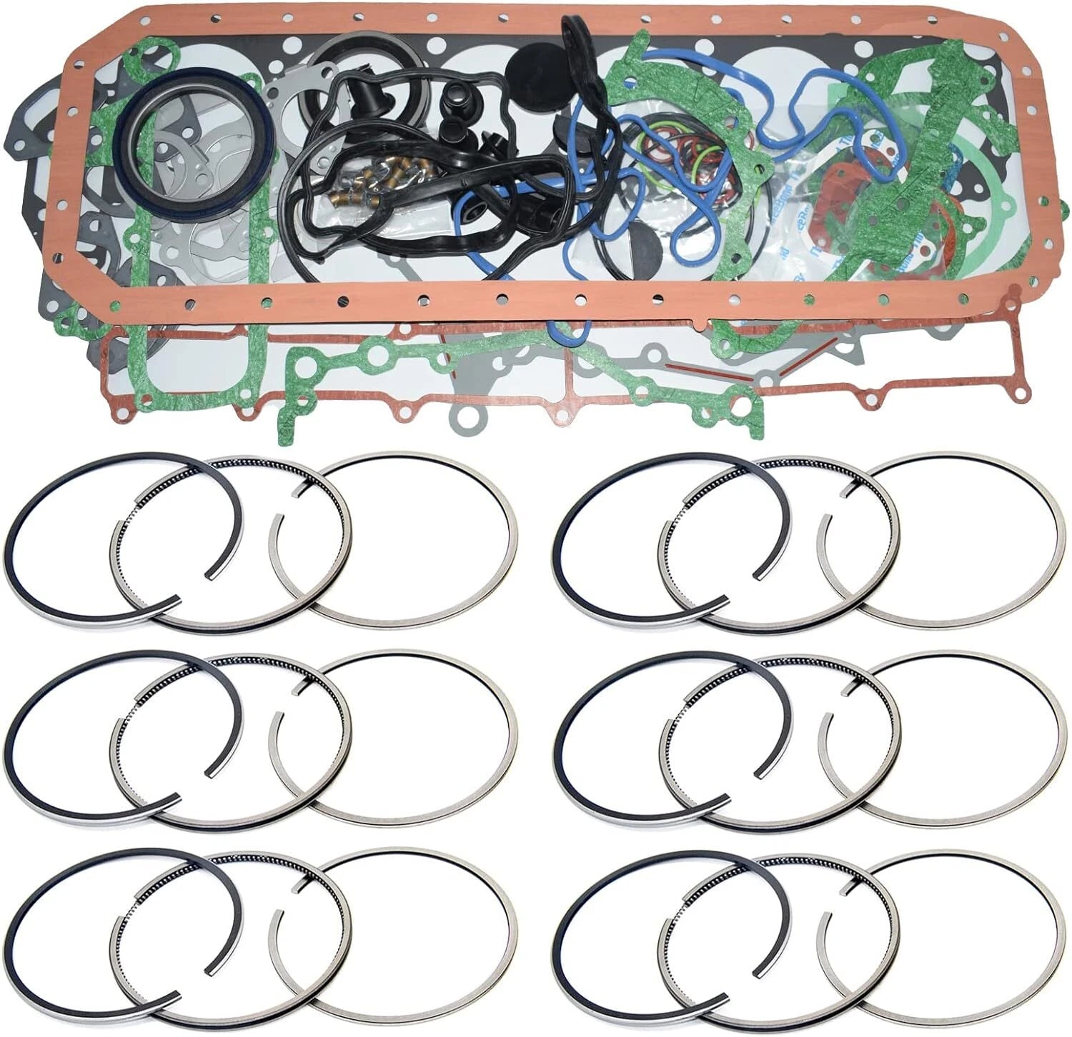Full Gasket Kit+6X Piston Rings for Caterpillar C7.1 CAT Engine 325D 329D 323D2