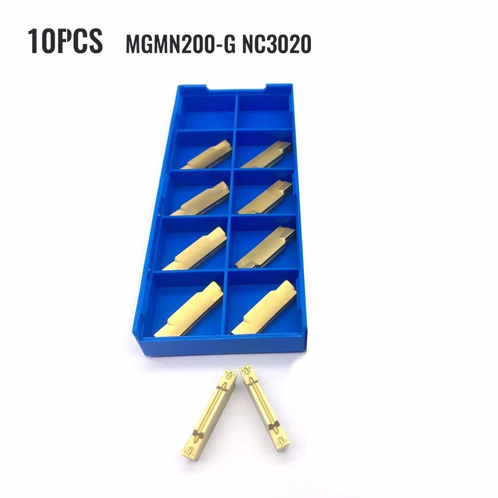 10 PCS MGMN200 Grooving Carbide Inserts Lathe Cutter Turning Parting Tools/ Set