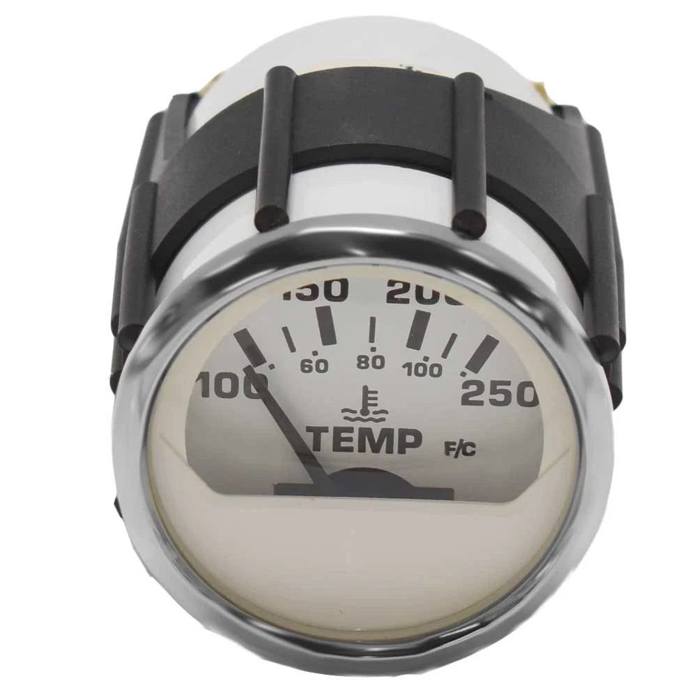 Faria Boat Temperature Gauge GPC606B - 2 Inch Euro Silver White