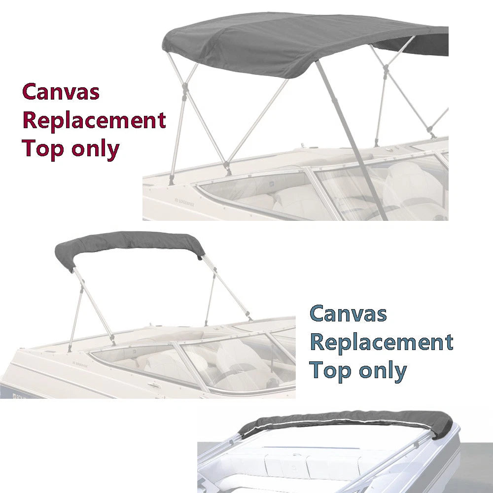 3 Bow 4 Bow Bimini Top Slide Through Design Replacement Cover with Boot-No Frame