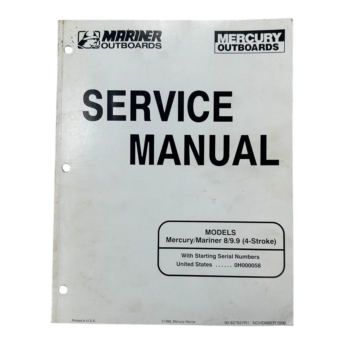 Mercury 90-827857R1, Mariner 8/9.9 (4 Stroke) Service Manual