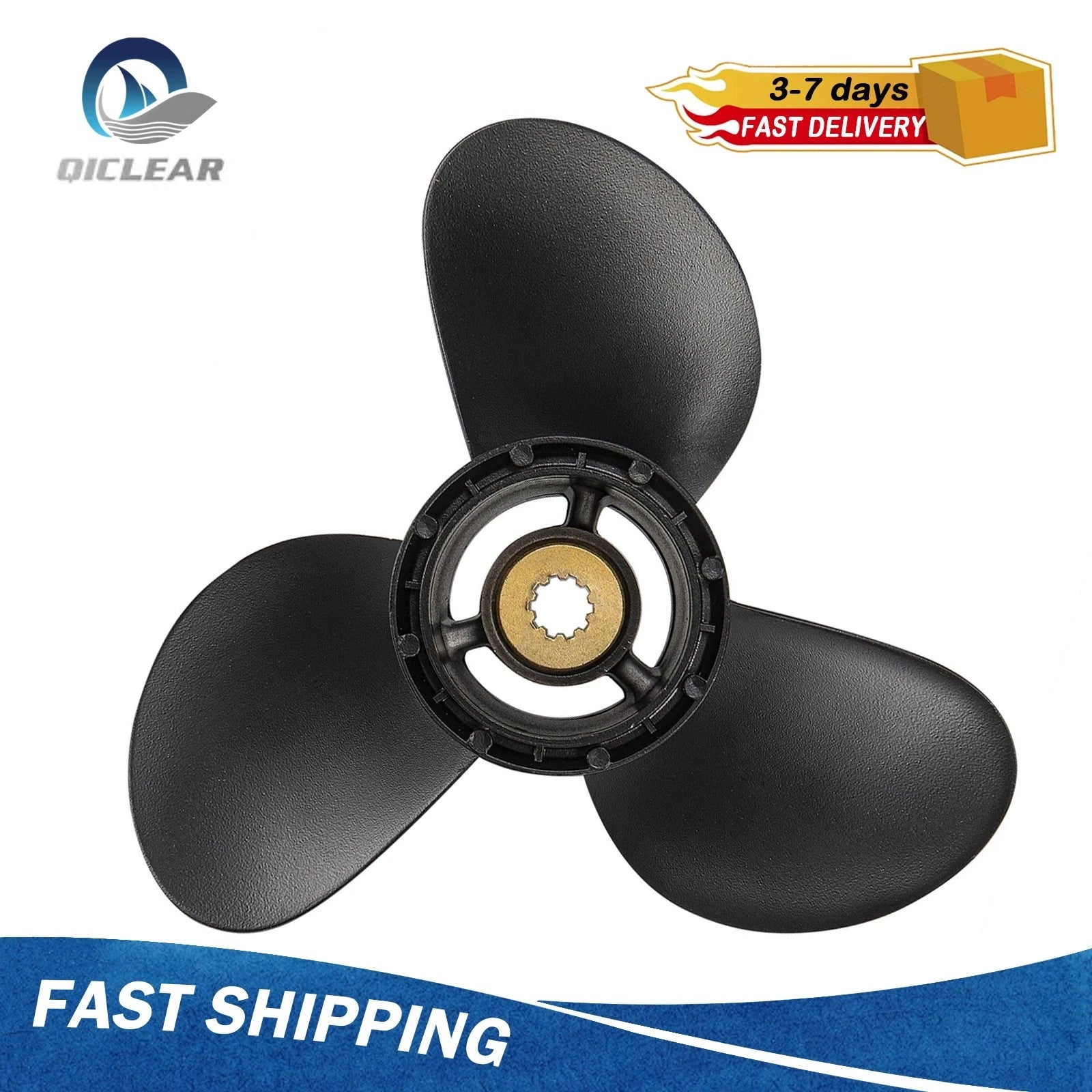 9 1/4 X 12P Boat Propeller for Suzuki Outboard Engine DF 8-20 HP 10 Tooth 9.25