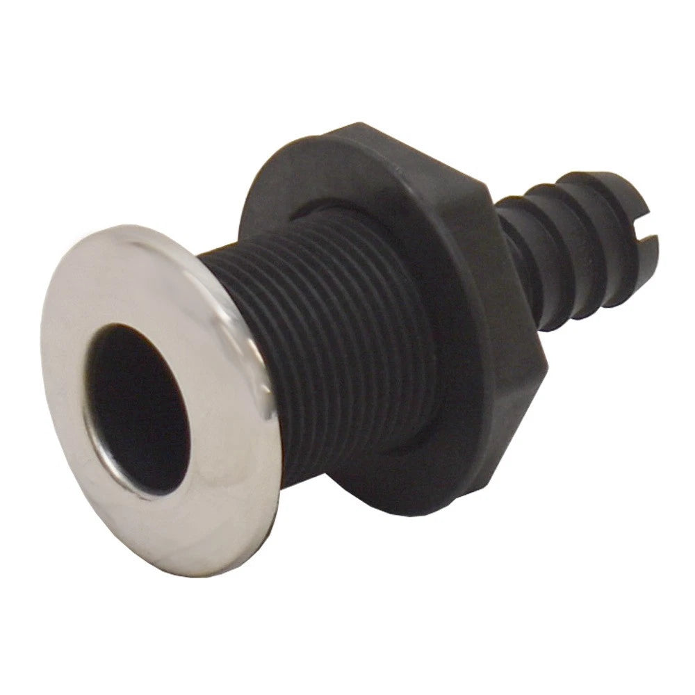Boat Thru Hull Connector Fitting - 3/4 Inch Livewell SS Nylon