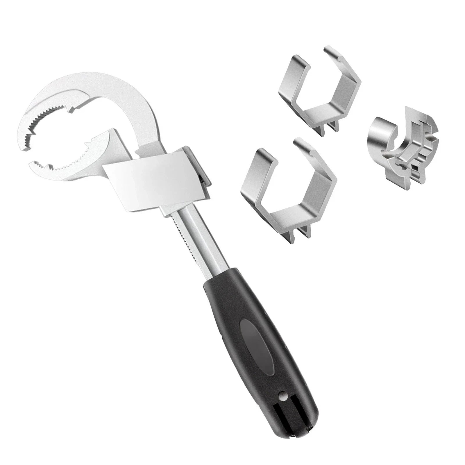 Universal Adjustable Sink Wrench 27-80mm Opening 3 Chucks for Plumbing Repair