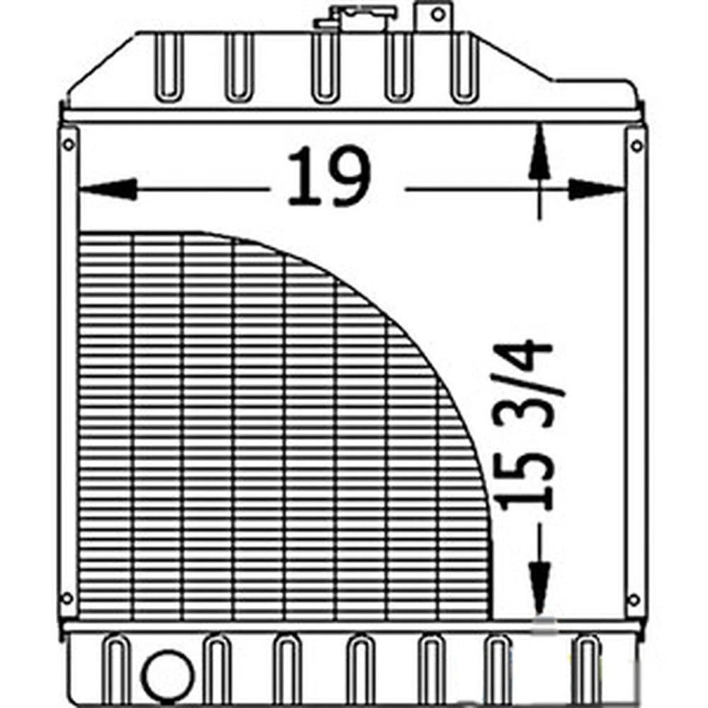 211008 Tractor Radiator - 15 3/4 X 18 3/4 X 1 3/4 Fits John Deere