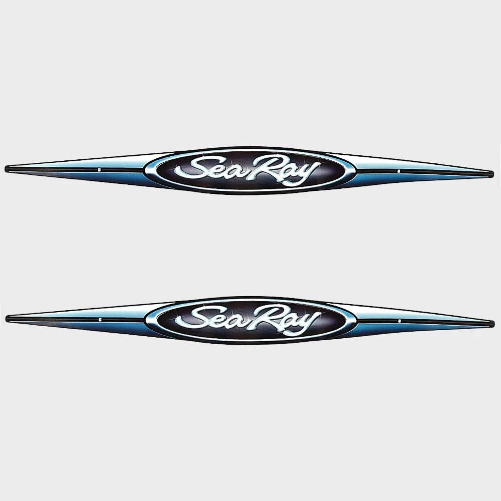 Sea Ray Boat Logo Decals - Blue Black Stickers (pair)