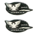 Formula Boat Raised Decals - 1995 Black Silver 2 1/2 X 2 Inch (pair)