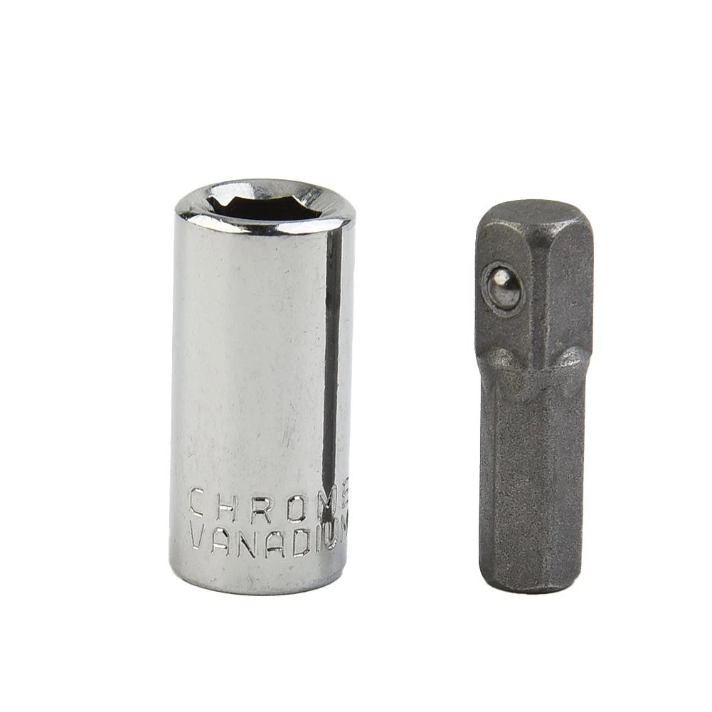 1/4 Square Drive to 1/4 Hex Shank-Impact Socket+1/4 Drill Socket Adapter