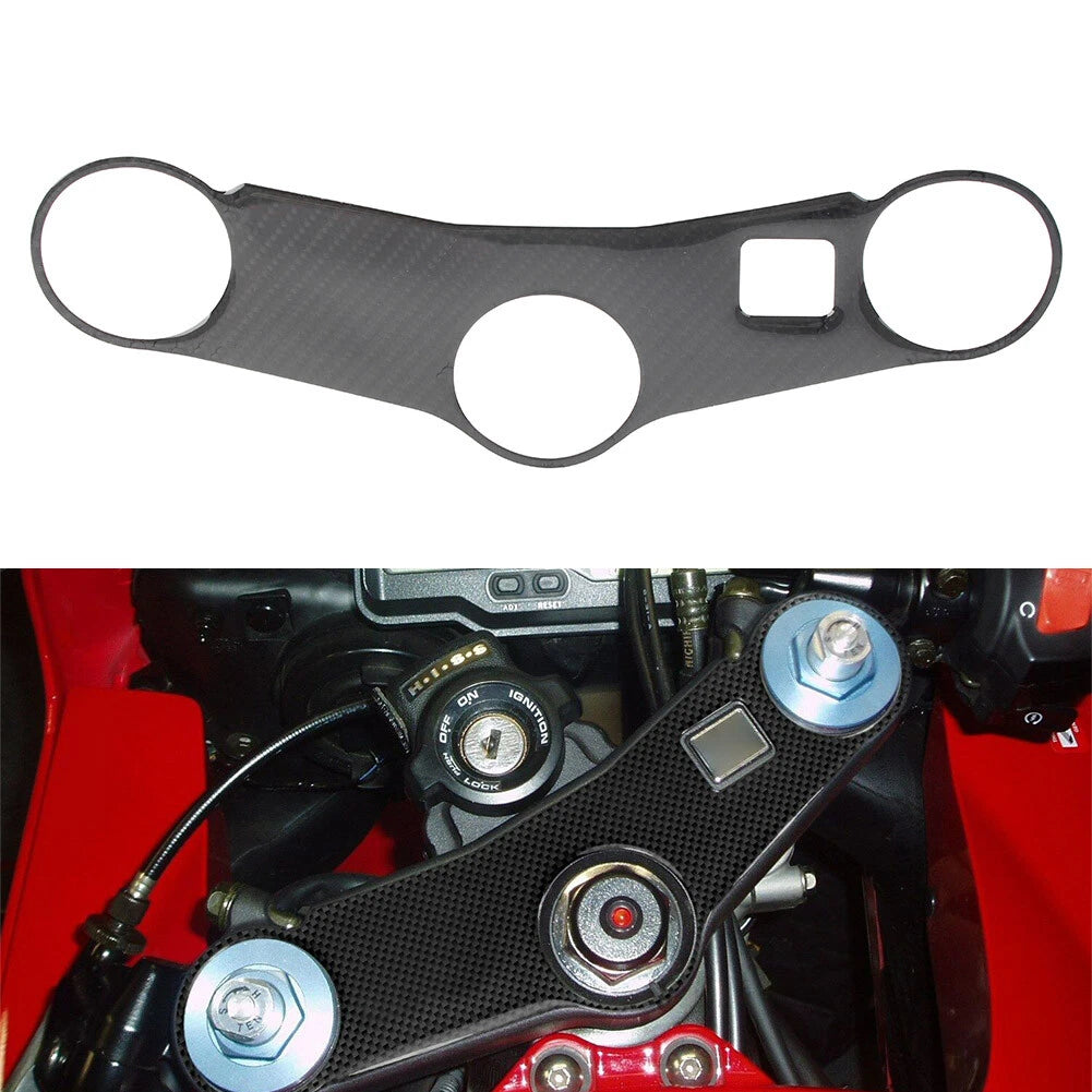 CarbonFiber Look Handle Yoke Cover Gel Protector Pad for Honda CBR600RR 03-04