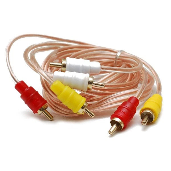 Tsunami Boat RCA Cables RCA603-3 - 3Ft Clear with Gold Contacts