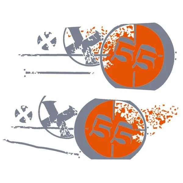 MasterCraft X55 Boat Graphic Decal Stickers - Buoy Orange (set of 2)
