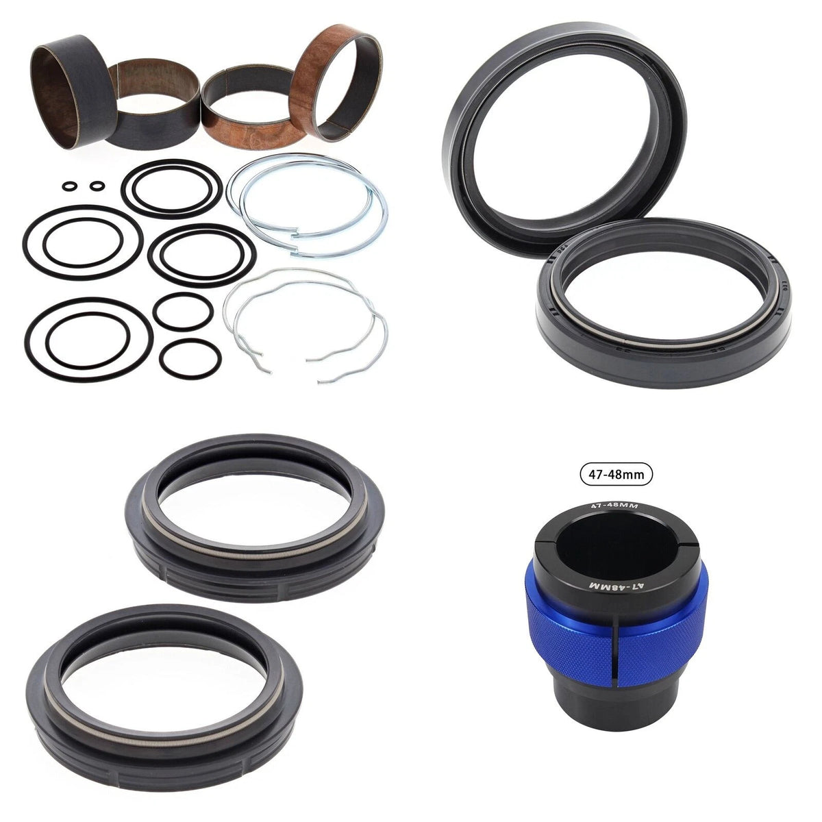 Complete Front Fork Rebuild Kit for Suzuki RMZ450 2013-2014 with Driver