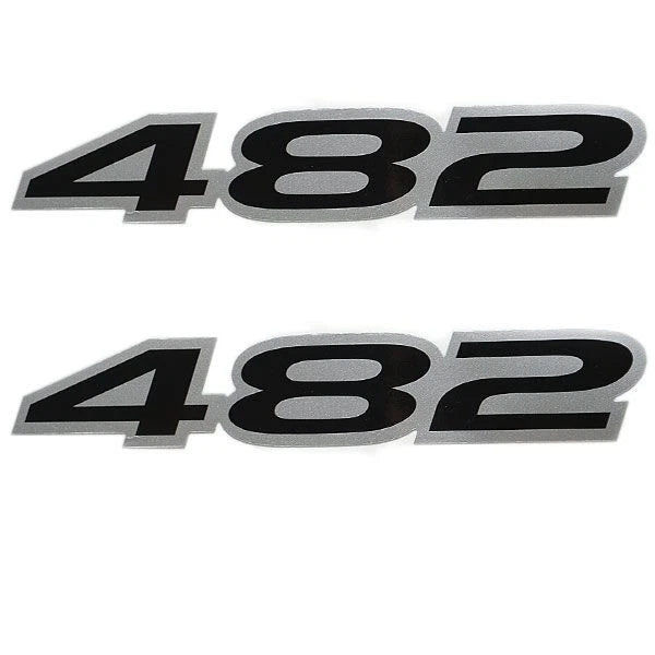 Tracker Boat 482 Decal Stickers - Silver Black 6 1/2 Inch (pair)
