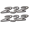 Rinker Boat Brand Decal - 232 Model Gray Black Stickers (pair)