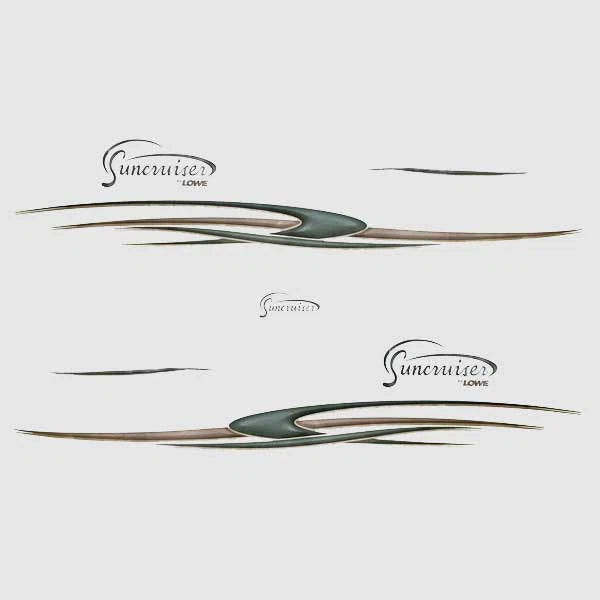 Lowe Boat Graphic Decals 629838 - Suncruiser Green Gold (set of 7)