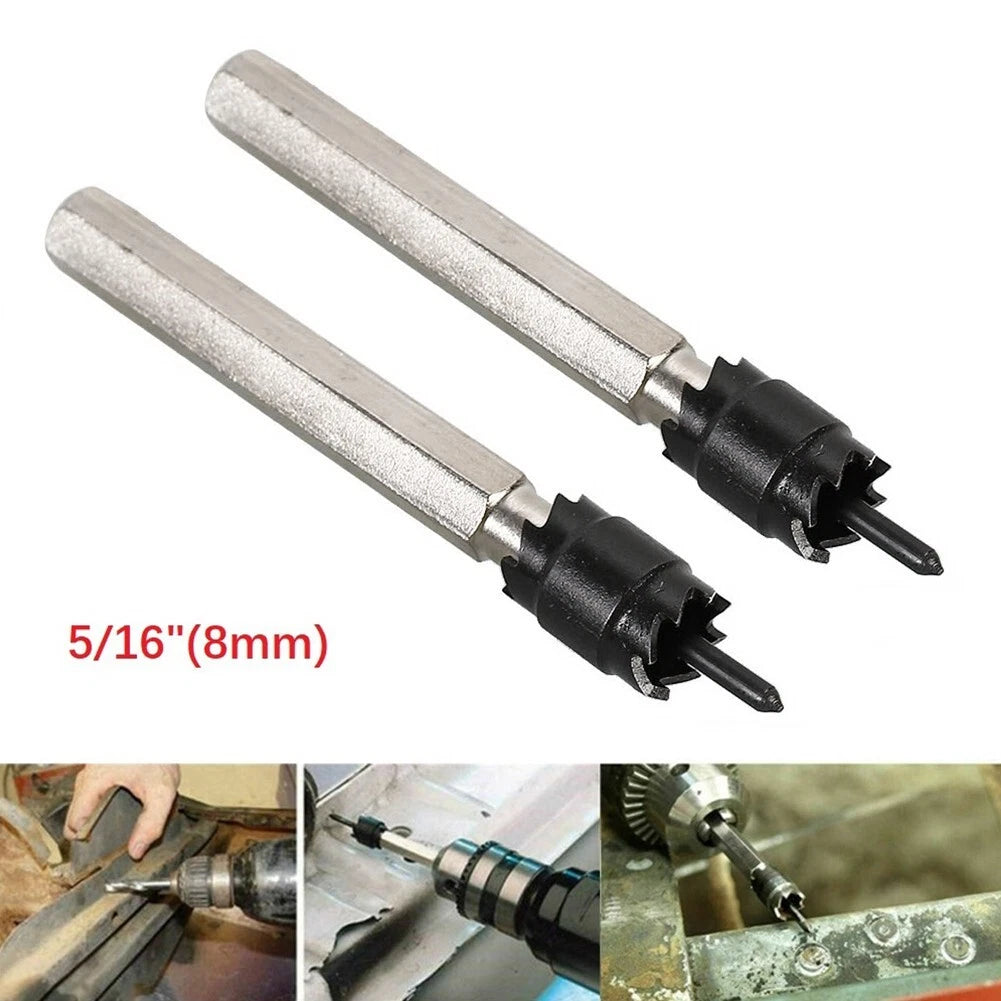 2x 5/16" Spot Weld Drill Bit Cutter Double Sided Carbide Tip Point Drilling Tool