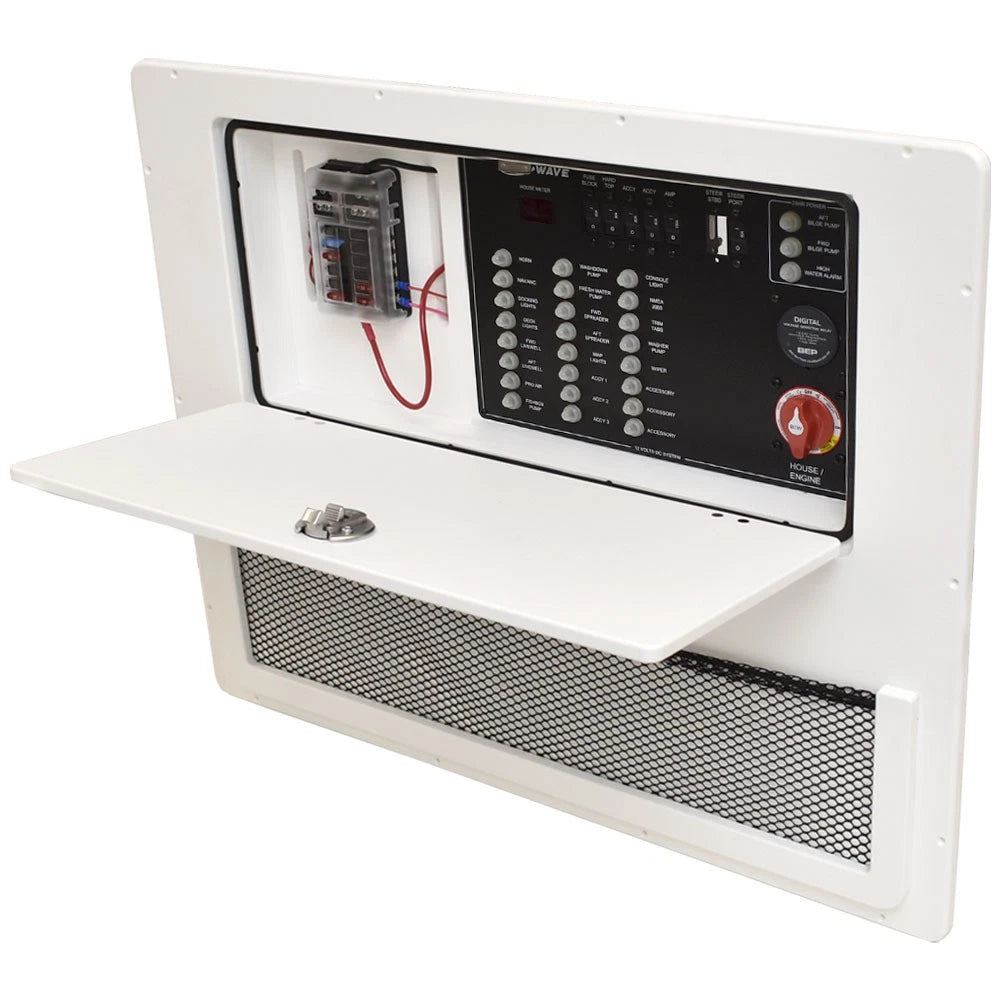 Blue Wave Boat Console Electrical Panel PPE000138 - White 12V DC