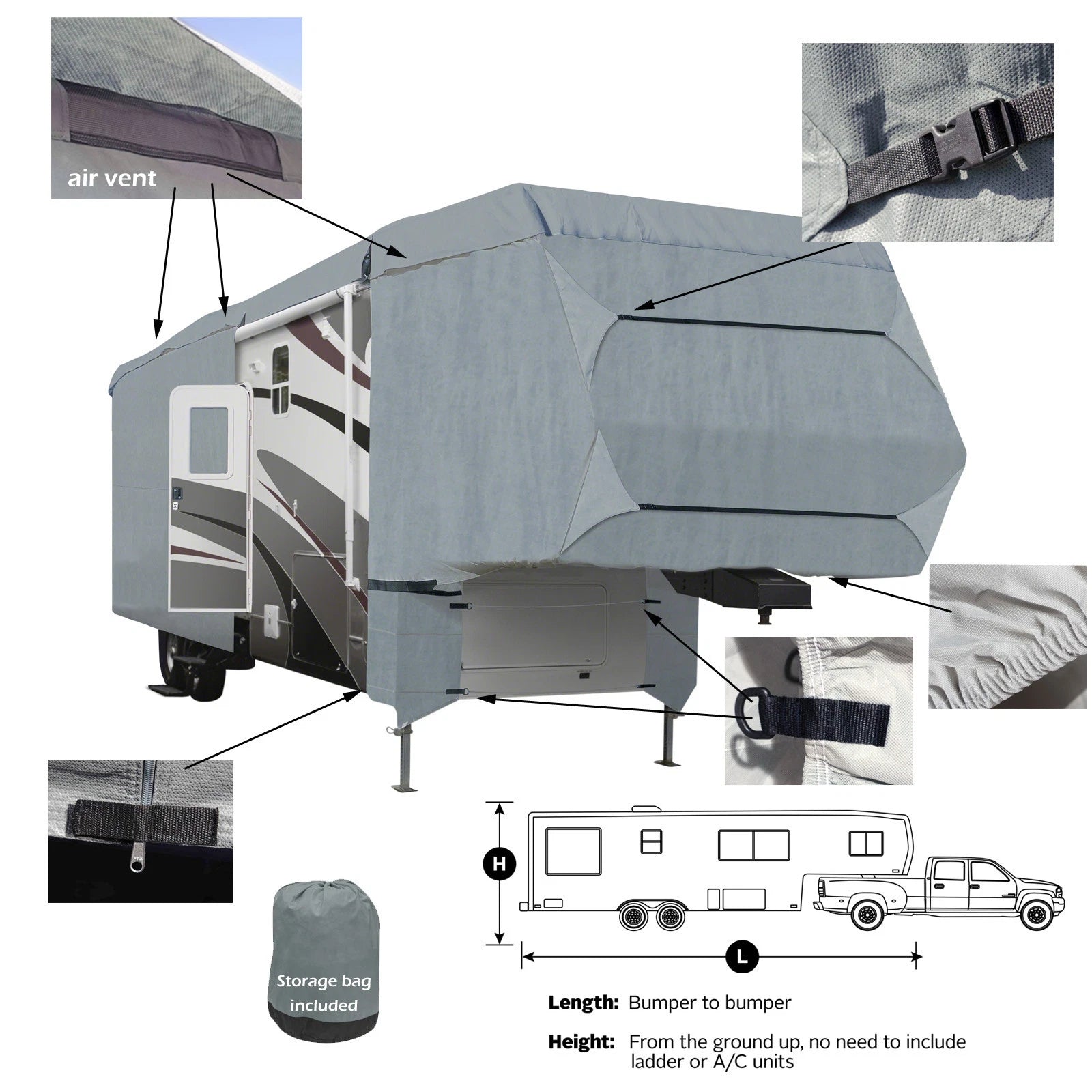 JAYCO EAGLE PREMIER 331RETS 4-Layer 5th Wheel RV Motorhome Camper Cover Dry-Tech