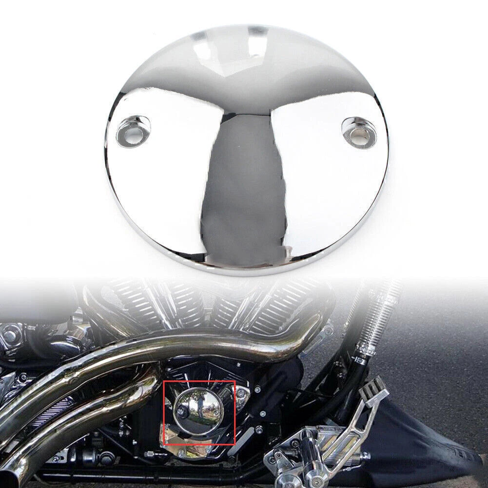 Chrome Ignition Timing Points Cover 2 Hole for Harley Big Twin 70-99 Sportster