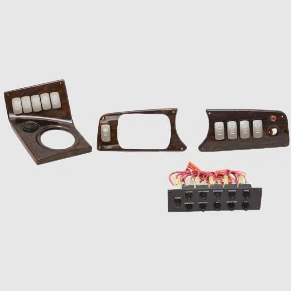 Larson Pontoon Boat Helm Switch Panels 2238-1379 - Woodgrain (4PC)