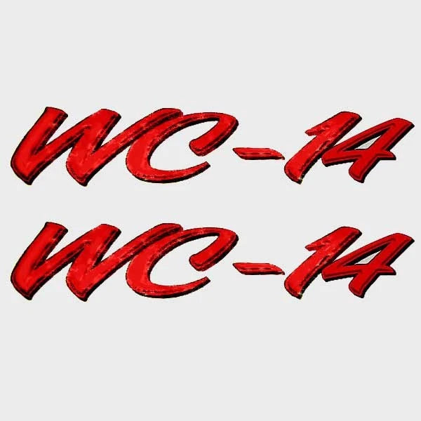 Lund Boat Model Decals 1986377 - WC-14 Red Stickers (pair)