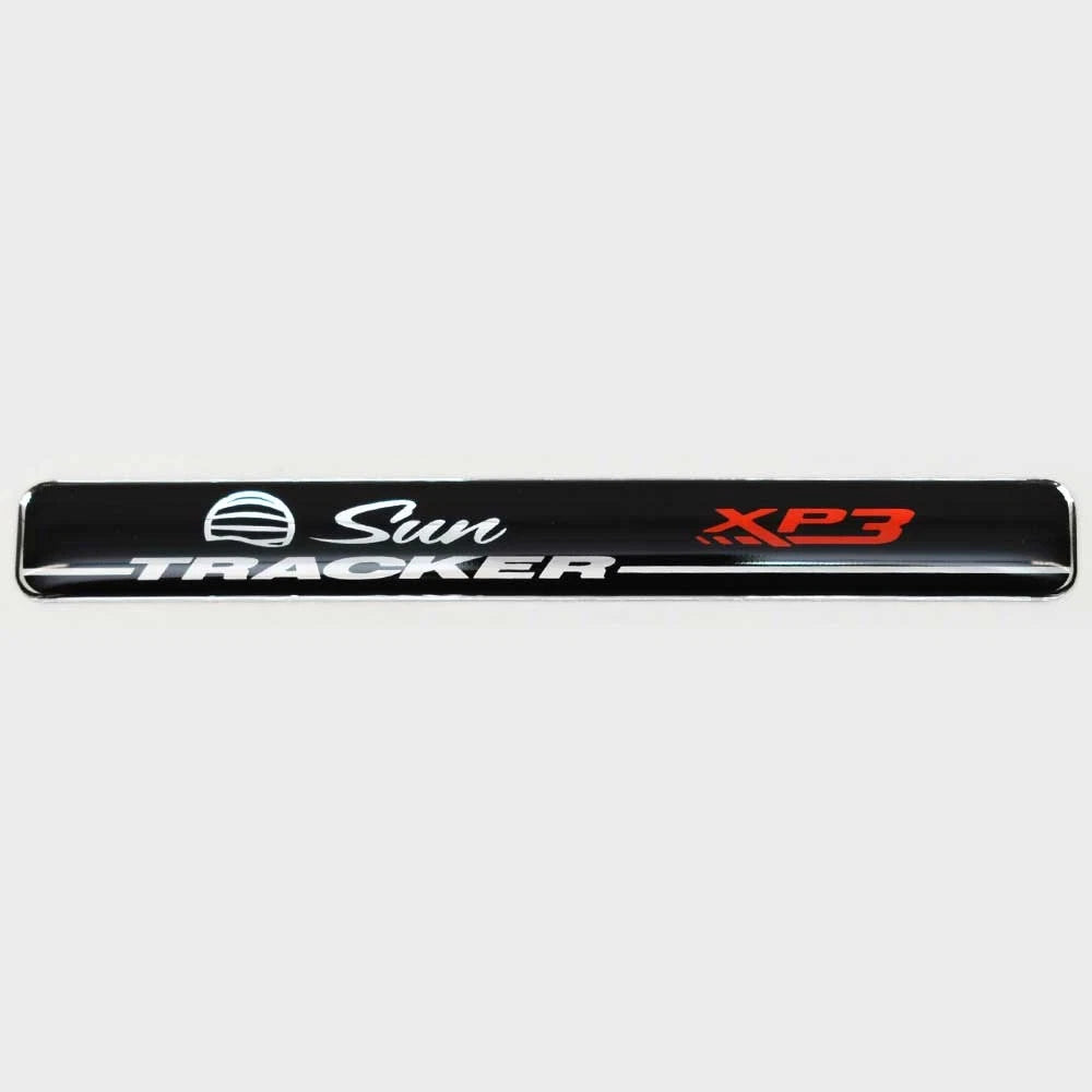 Tracker Boat Raised Emblem Decal 330491 - Black Silver Sticker