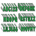 Set of 4 3" Boat Registration Decals A-Z Letters and 0-9 Numbers Green