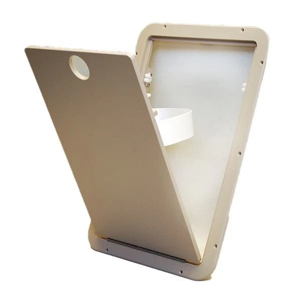 Boat Trash Can Hatch - Beige Starboard 13 1/4 X 19 3/4 Inch