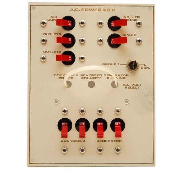Cruisers Yachts Boat Generator Breaker Panel - 7 X 5 1/2 Inch Cream